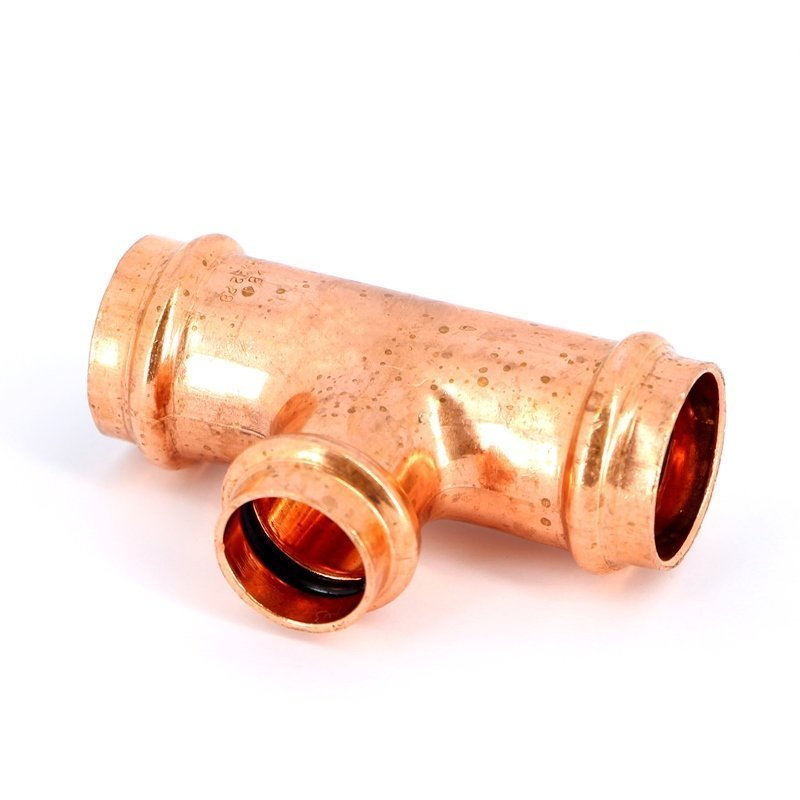 Тройник пресс 28x22x28 медный IBP P513002822028 - Вид №2