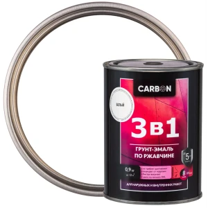 Эмаль по ржавчине 3в1 Carbon цвет белый 0.9 кг 82739821 STLM-2026360