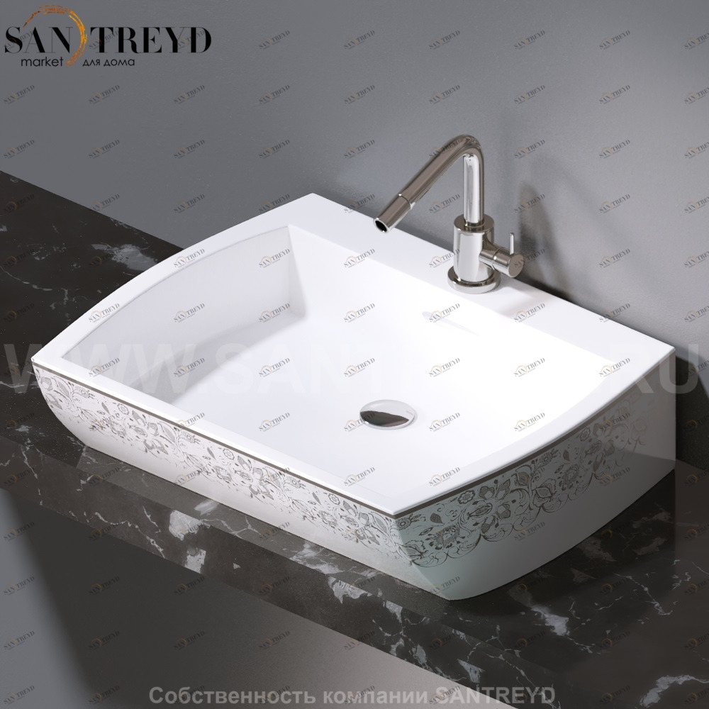 L282.460P Накладная раковина на столешницу  овальная A. e T. Italia SQUARE AeT ITALIA