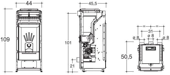 CAMINETTI MONTEGRAPPA Настенная печь на стальных гранулах Tour sun-id-1405482 - Вид №2