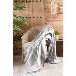 91072442 Плед Arya home Tina 200x220 см хлопок цвет серый STLM-1032592