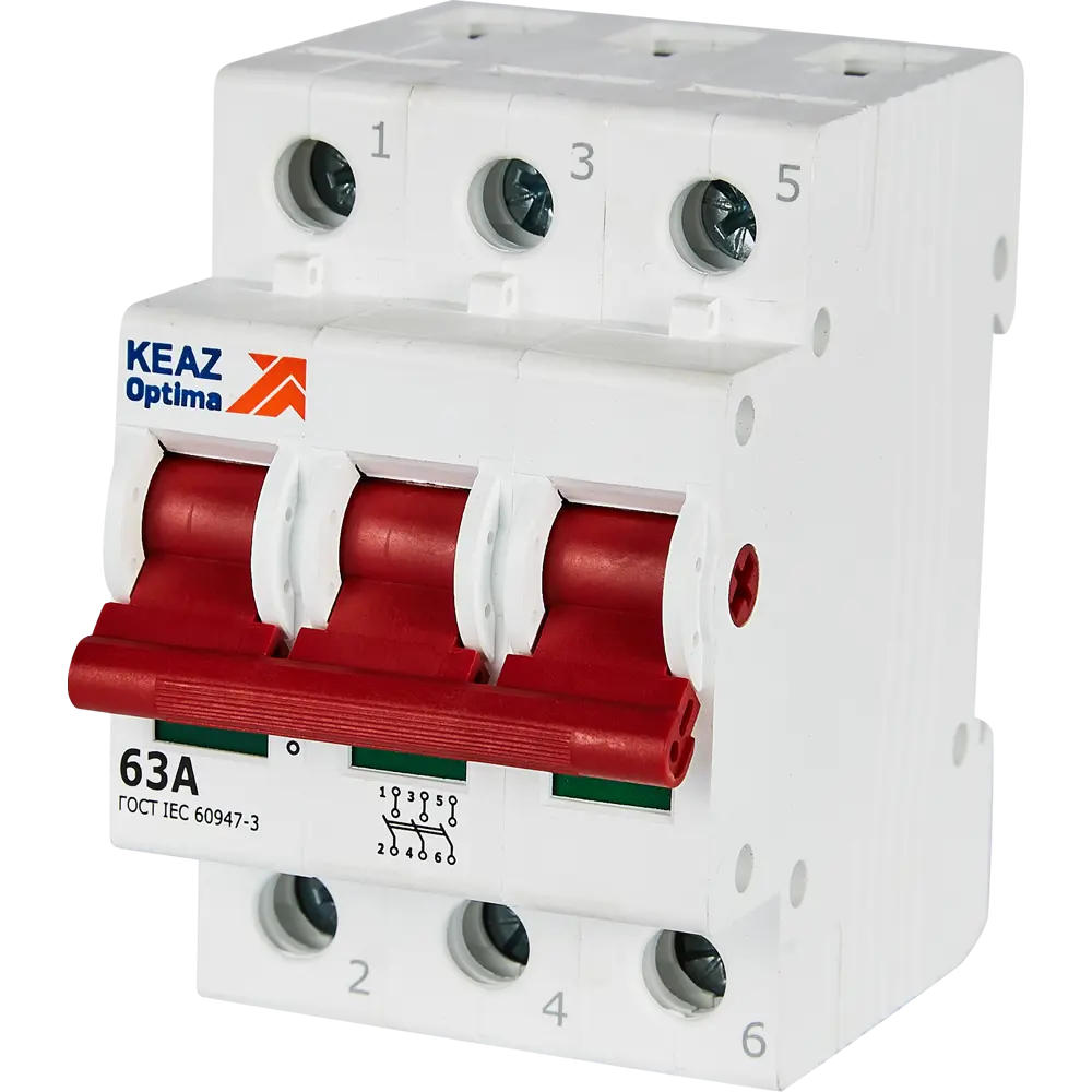 Автоматический выключатель КЭАЗ Opti Din ВМ63PL 3P 63А для надежной защиты электросетей 89206637 STLM-1328543