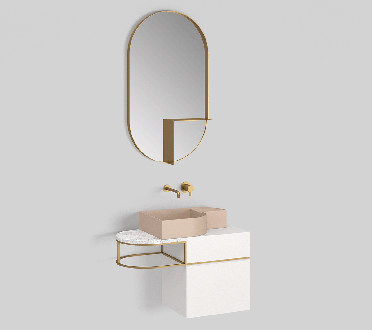 Ex.T Nouveau Консоль с раковиной и тумбой Nouveau-comp_1