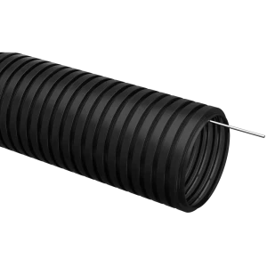 Труба гофрированная IEK D25 мм 50 м ПНД легкая с протяжкой цвет черный