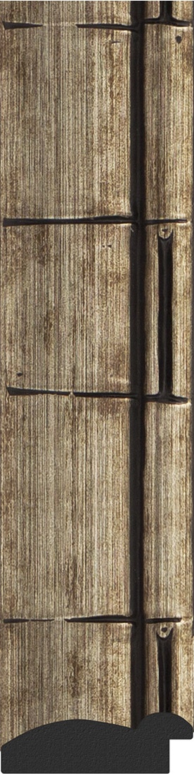 BY 3669 Зеркало в багетной раме - серебряный бамбук 73 mm EVOFORM Octagon - Вид №2