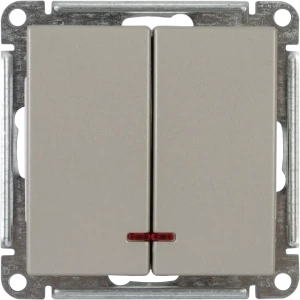 SYSTEME ELECTRIC W59 - двухклавишный выключатель с подсветкой для элегантного освещения 82797975