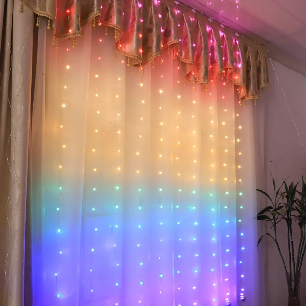 Электрогирлянда комнатная Занавес 2x2 м 200 LED разноцветный свет 8 режимов 85105201 STLM-2119910 Santreyd 