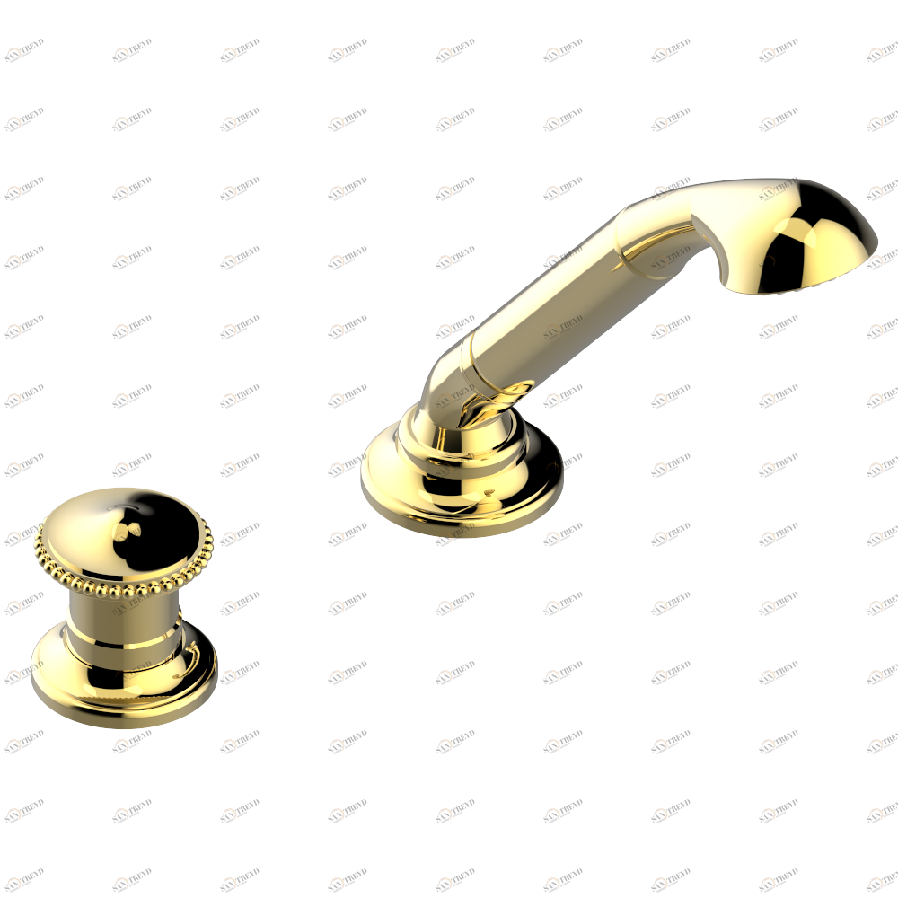 G47-6532/60A Смеситель керамический устанавливаемый на борту с ручным душем с ручкой одновременной регулировки – потока/температуры Thg-paris Vendôme Покрытие PVD золотистый цвет G47 6532/60A CAT.F