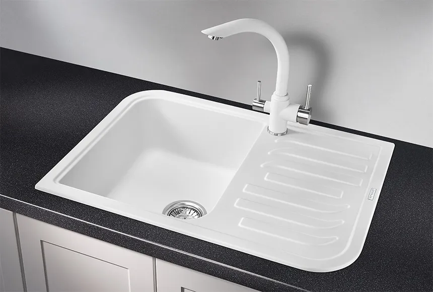 7001, АРКТИК (БЕЛЫЙ), кухонная мойка, кварц GRANULA 7001-ST140
