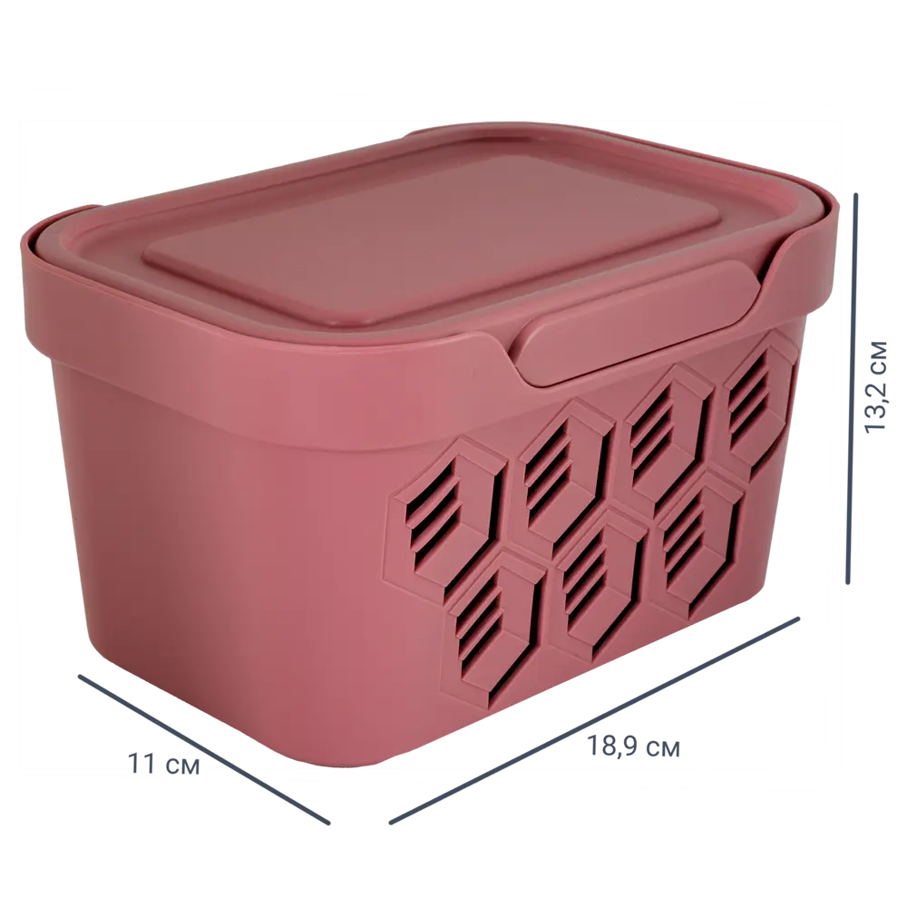 Ящик DELUXE с крышкой 19x13x11 см 1.9 л пластик цвет розовый БЫТПЛАСТ STLM-2039346