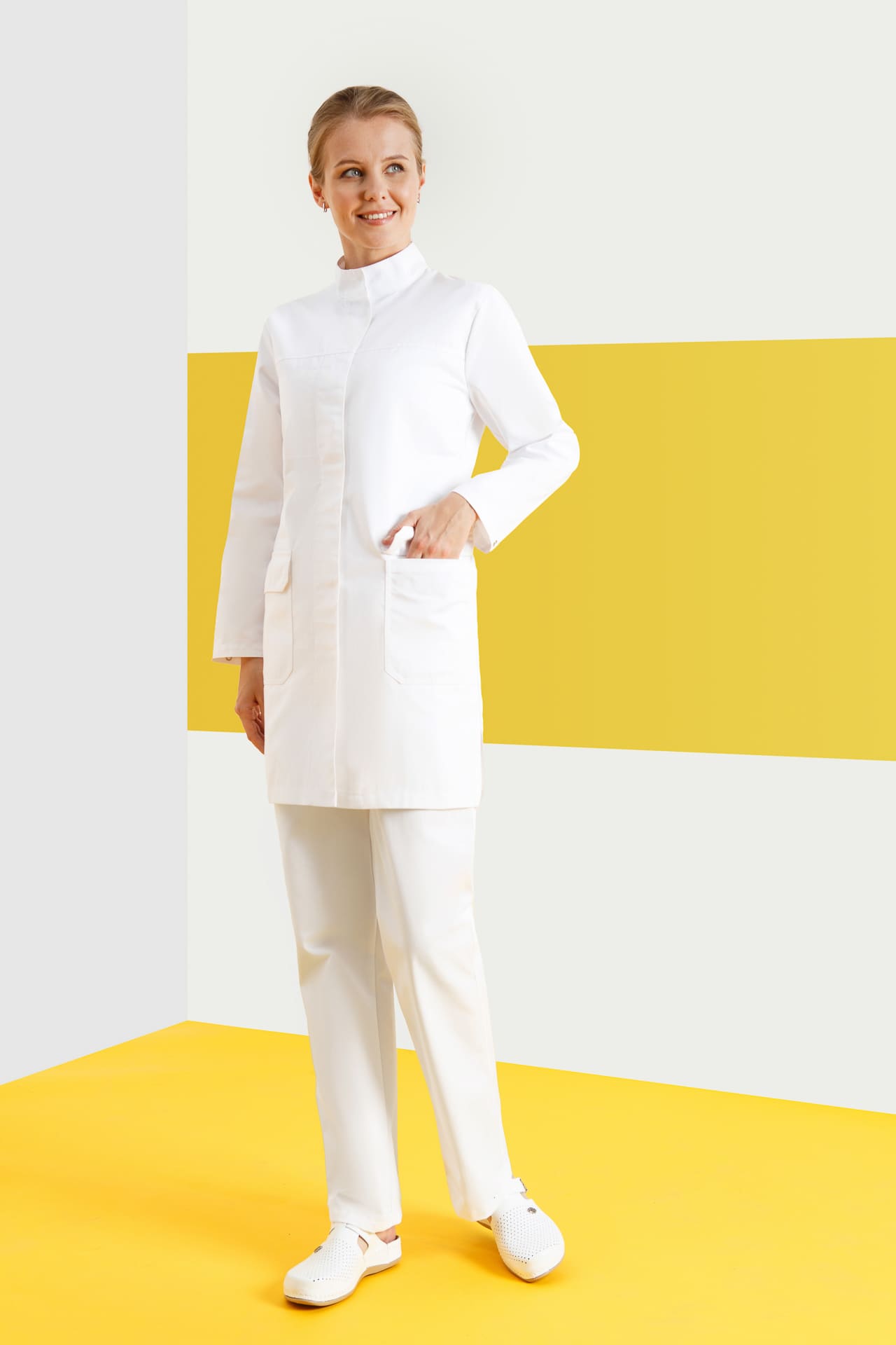 5038452 Халат Эйч-Лайн женский белый  Женская размер 48-50/170-176 Спецодежда  - Вид №2