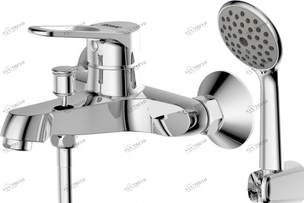 Смеситель для ванны с коротким изливом и аксессуарами ECO-D F693158C-B bravat