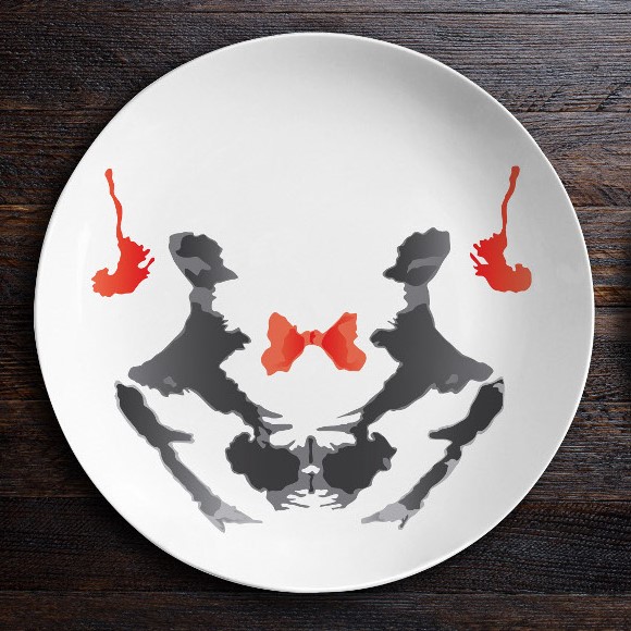 O105 Набор тарелок «ужин с роршахом», близнецы/байкер BadLab  - Вид №2