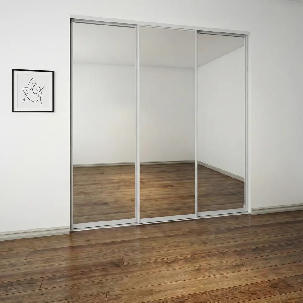 Дверь-купе KONSENSA 255.5x90.4 см с зеркалом профиль матовое серебро STLM-2185799 - Вид №11