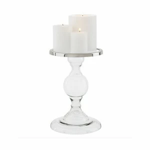 Подсвечник стеклянный прозрачный с серебристым ободком Providence S от Eichholtz EICHHOLTZ EICHHOLTZ 060303 Прозрачный