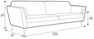 Sits 3-х местный кожаный диван с обивкой Mynta sun-id-1459617 - Вид №1
