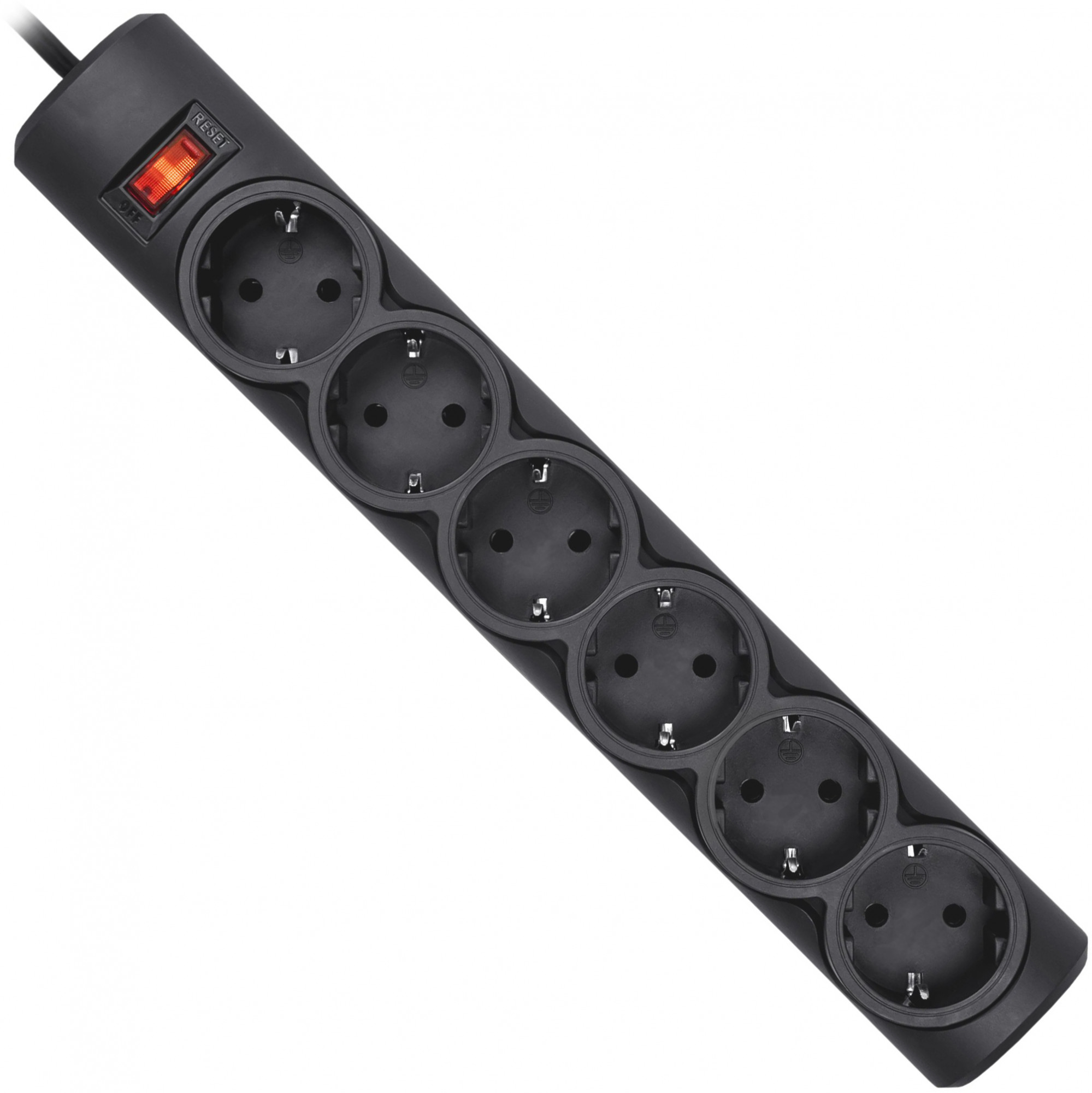 99495 Surge protector dfs 153 3m, black, 6 outlets Defender Santreyd 