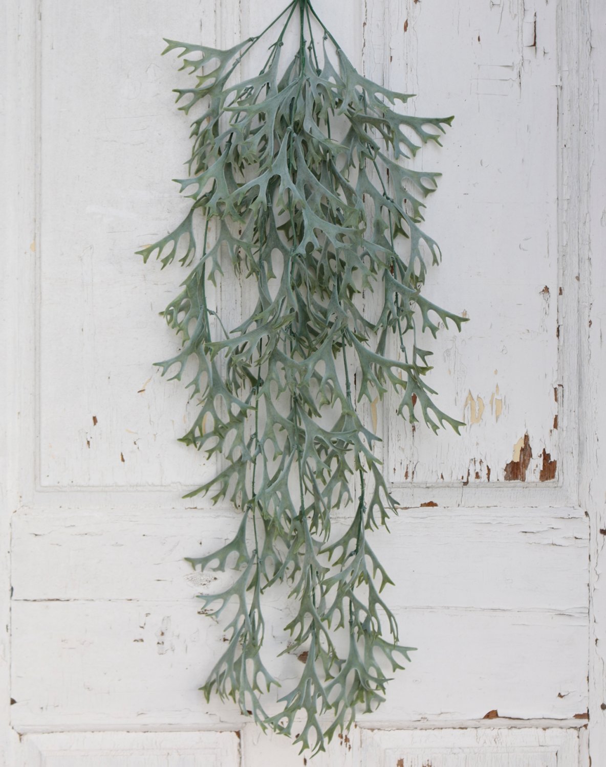 4377 809 a3 Вешалка для папоротника из искусственного рога, 80 см, зелено-серая H-andreas 