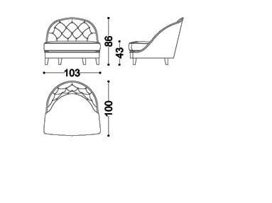 Кресло capitonné из ткани OPERA CONTEMPORARY Dalila ARCH-00013774 - Вид №2
