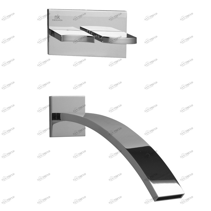 Смеситель для душа скрытый настенный 1/2 ”. Керамические дисковые клапаны. Излив на ванну без аэратора. Расход 32 л / мин. при 3 барах.  Imagine NOKEN 100038834  CHROME