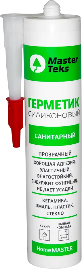 83628655 Герметик силиконовый MasterTeks санитарный уксусный прозрачный 260 мл STLM-0042976
