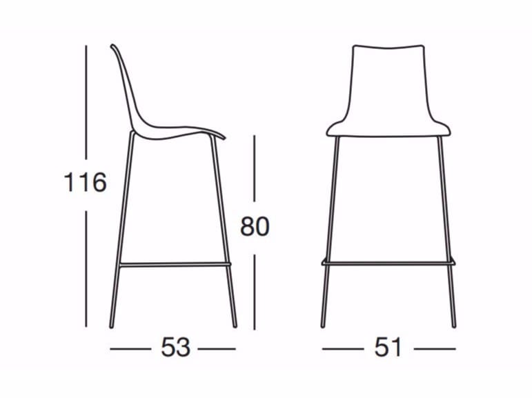 Высокий стул из инженерного пластика S-CAB Zebra Инженерный пластик ARCH-00084196 - Вид №3