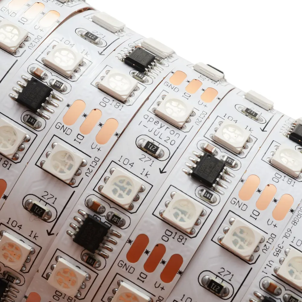 Светодиодная лента адресная SMD 5050 60 диод/14.4 Вт/м 12 В 10 мм IP20 2 м RGB белая подложка APEYRON STLM-2168943 - Вид №14