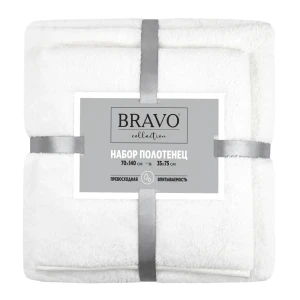 Набор полотенец махровых Bravo 30x60/70x130 см цвет белый
