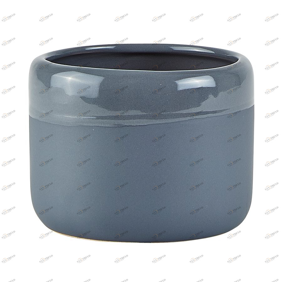 Горшок для растений керамический, темно-серый, D11х8,5 см KJ COLLECTION 172806