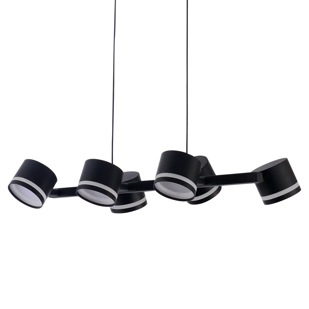 Люстра подвесная Talco 6 ламп 15 м² цвет черный SCHAFFNER STLM-2147297 - Вид №2