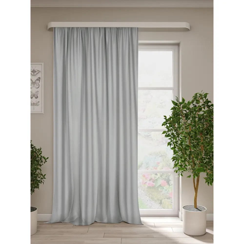 Штора на ленте димаут Ален 140x270 см цвет серебро Altali STLM-2010780