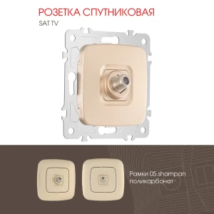 91903637 Розетка ТВ/спутник встраиваемая Arte milano 385634 цвет шампань STLM-1504880