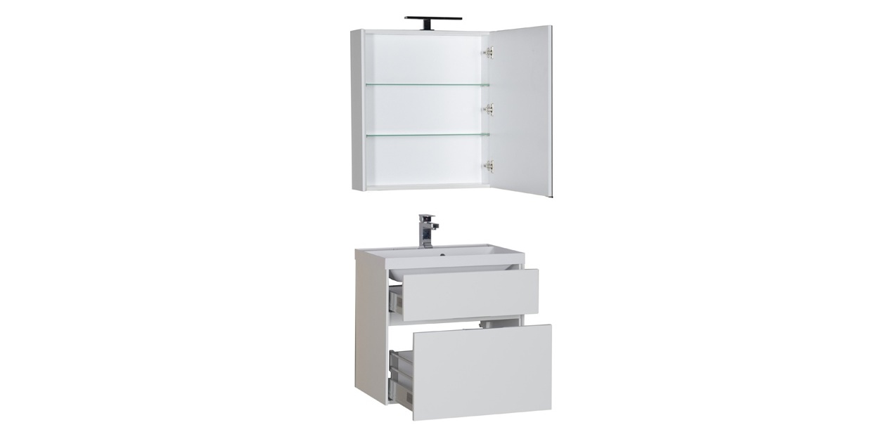 Комплект мебели Aquanet Латина 70 белый (2 ящика) 00180123 - Вид №2