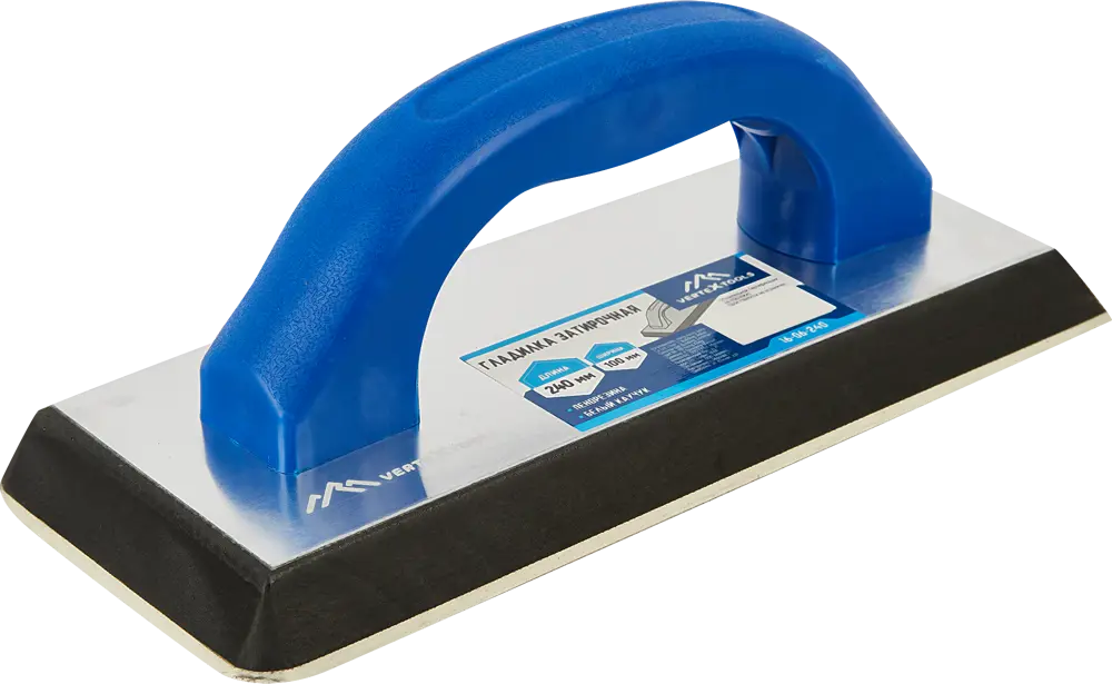 Гладилка затирочная Vertextools 240x100 мм для межплиточных швов 86220376