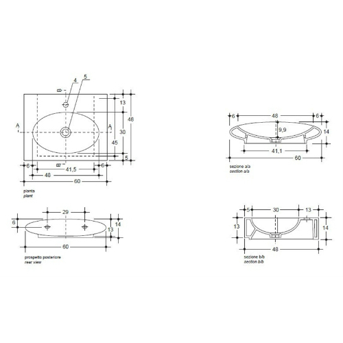 41812 Накладная раковина на столешницу  овальная Santreyd  - Вид №1