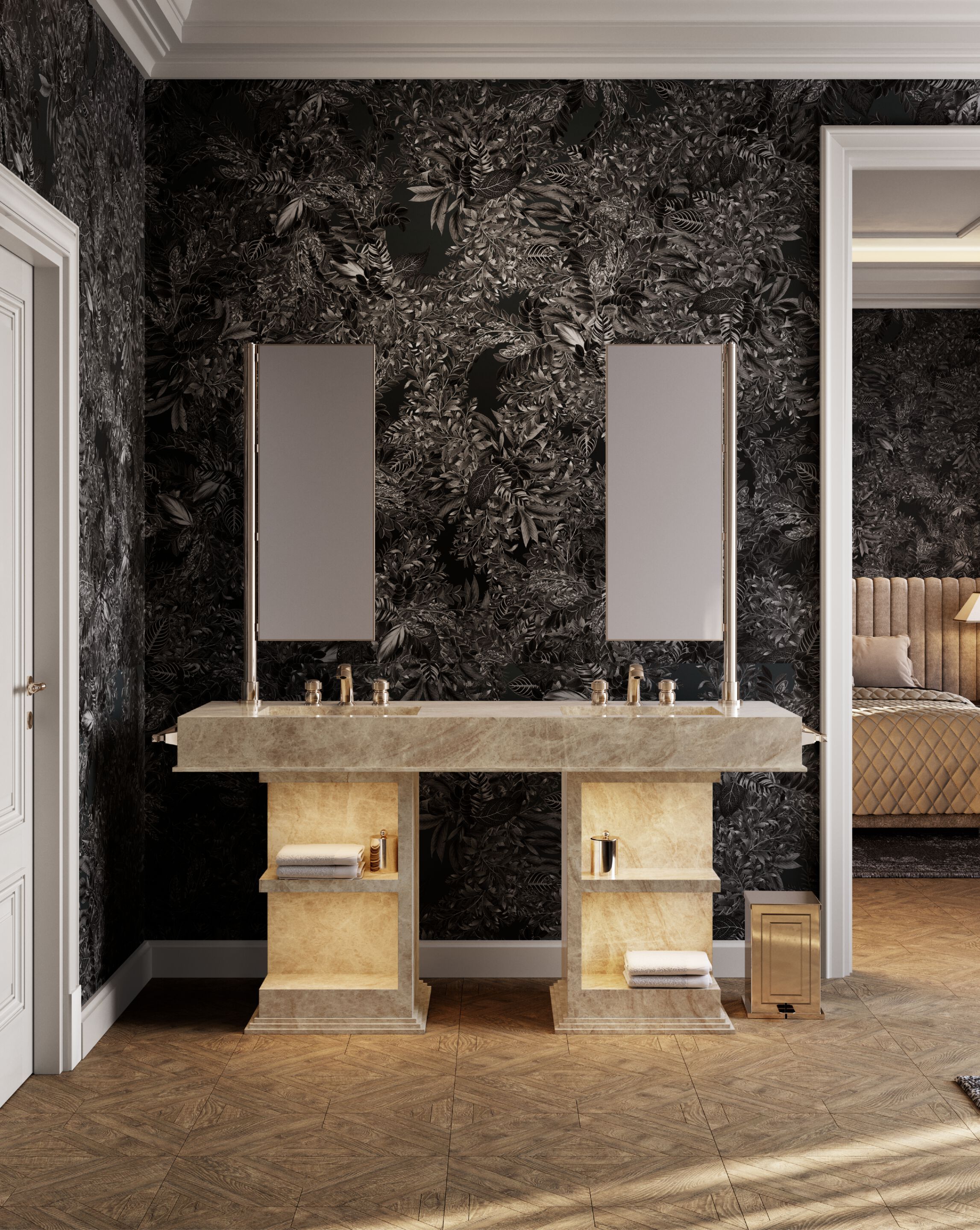 Двойной умывальник со встроенным умывальником Devon&Devon MY LOVE WATER VANITY MEDIUM ARCH-00093201 - Вид №1