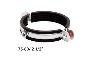 91147376 Хомут для труб с EPDM уплотнителем 2 1/2" ø75-80 мм с гайкой М8 130794 STLM-0500570 UWS