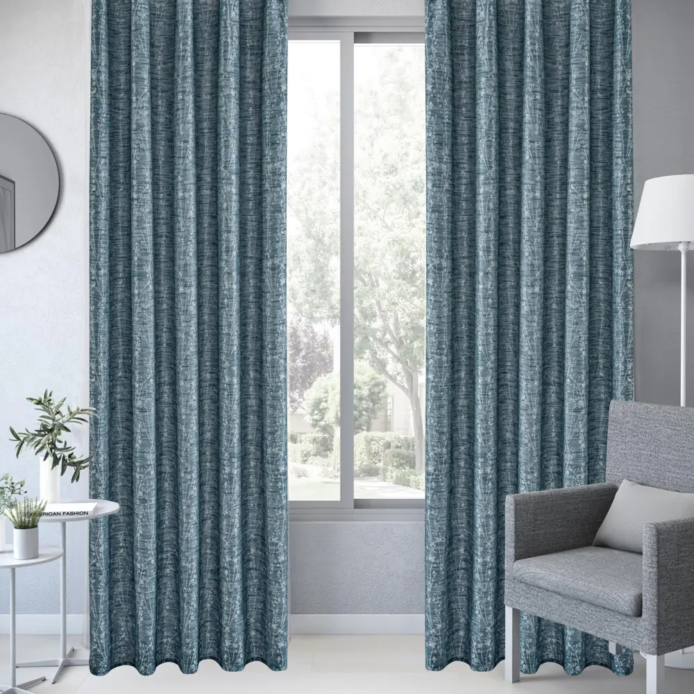 Штора на ленте Inspire Komelo 160x280 см цвет синий 83562080 STLM-2193242  - Вид №4