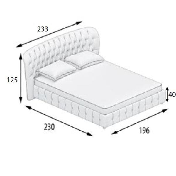 Кровать двуспальная 180х200 белая Bellucci UNICO ДИЗАЙНЕРСКИЕ 248842 Белый  - Вид №2