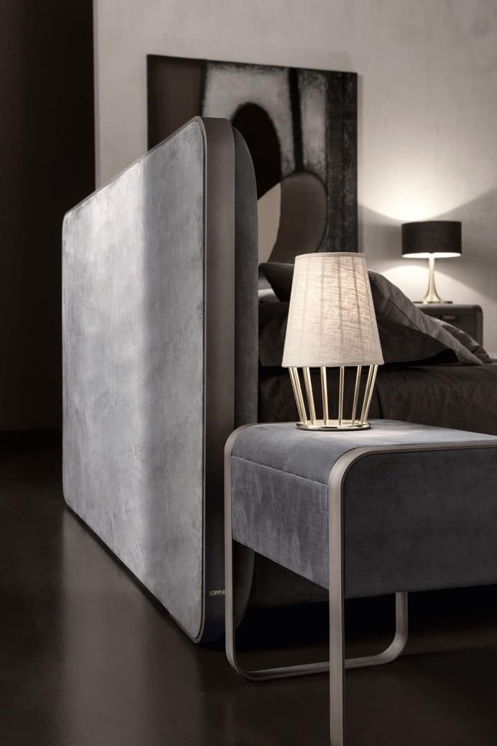 Cantori Двуспальная кровать с обивкой из ткани Elvis sun-id-1384008 - Вид №6