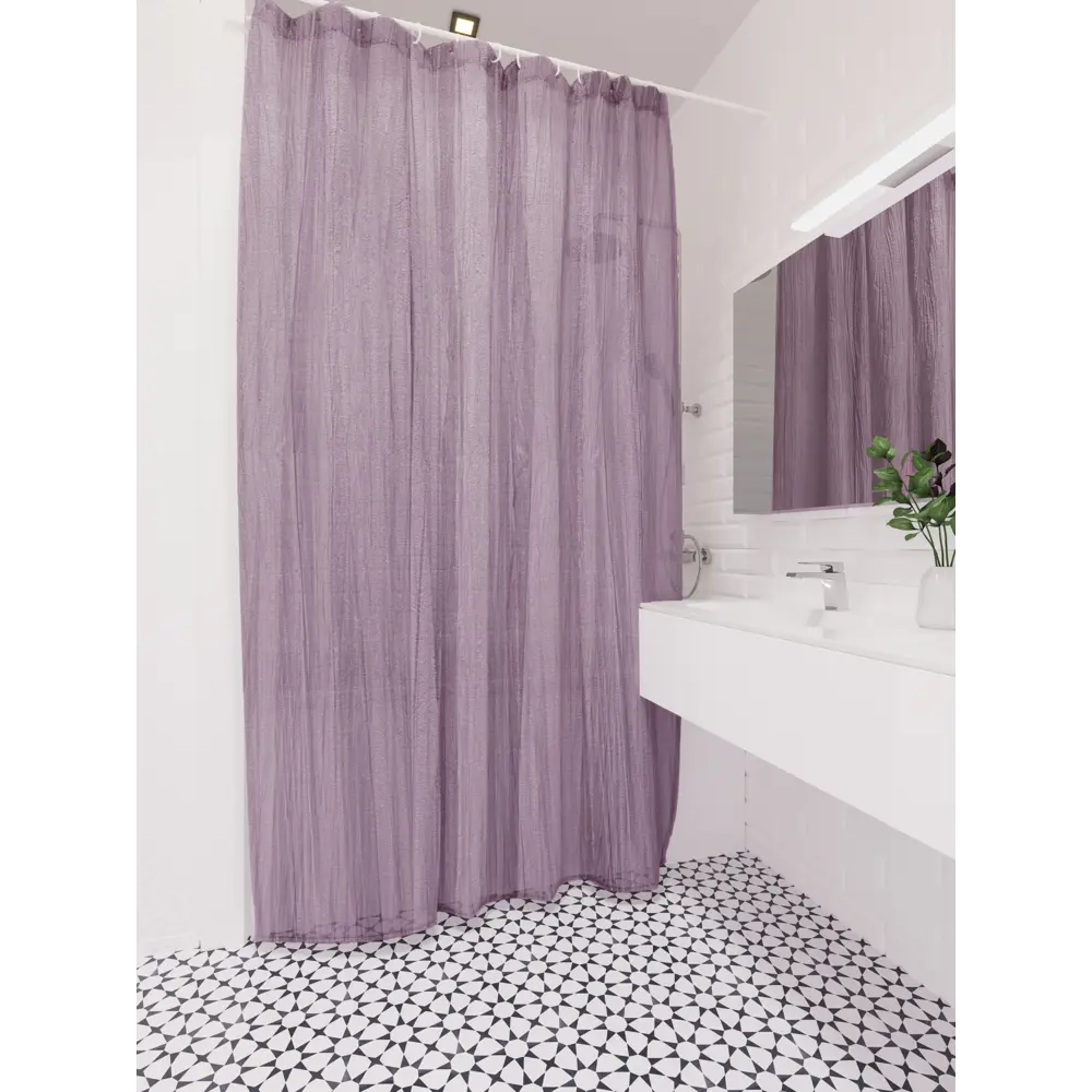 Штора для ванной Raindrops Tafta Crash 180x200 см полиэстер цвет фиолетовый STLM-2106094