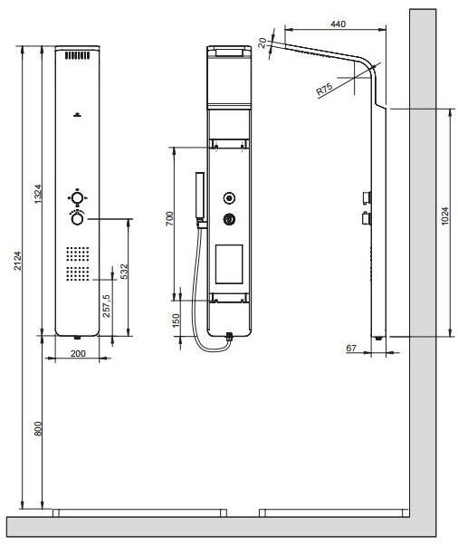 KRION Термостатическая душевая стойка с ручным душем sun-id-1349562 - Вид №4