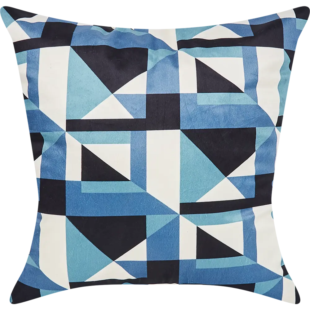 Декоративная подушка Seasons Геометрия 45x45 Бархат Синяя STLM-2021081