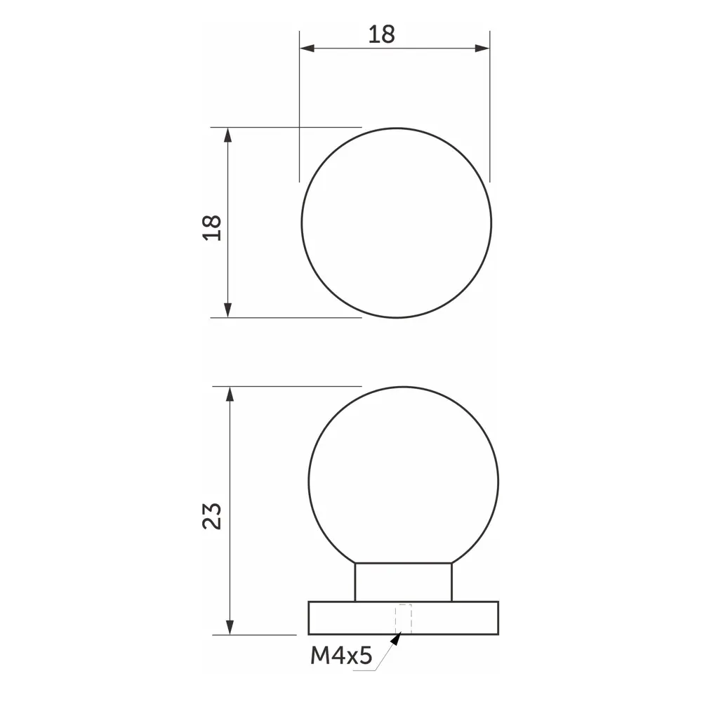 Мебельная ручка-кнопка GN35 цвет хром AKS STLM-2118470 - Вид №5
