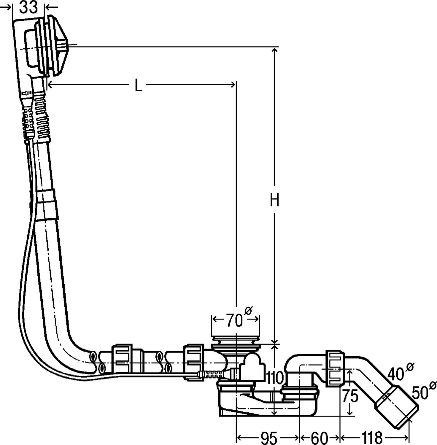 Канализационная арматура  Сифоны для ванн и душевых поддонов  Сифоны для ванн  Не содержит/в комплект не входит: VIEGA 308 889 1) Модель 6163.2 Santreyd  - Вид №1