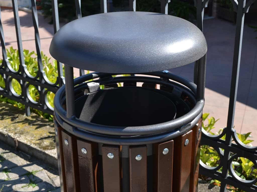 Деревянная стойка для мусора с крышкой EUROCOMITALIA современная мебель ARCH-00055847 - Вид №2