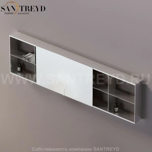 Agape 027 Настенный зеркальный шкаф 220 см. Отделка: хромированный сатин, фанера под коричневый дуб. Для хромированной отделки добавьте 16 % к базовой цене. AMOB027H6022RUSP