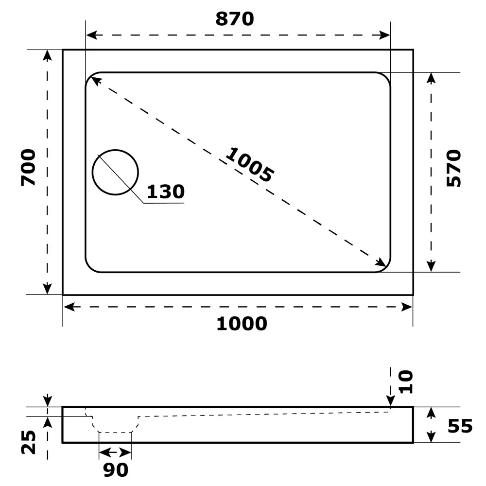 Душевой поддон SENSEA Slim — акриловая элегантность 100×70 см 82677807 STLM-0033828 - Вид №2