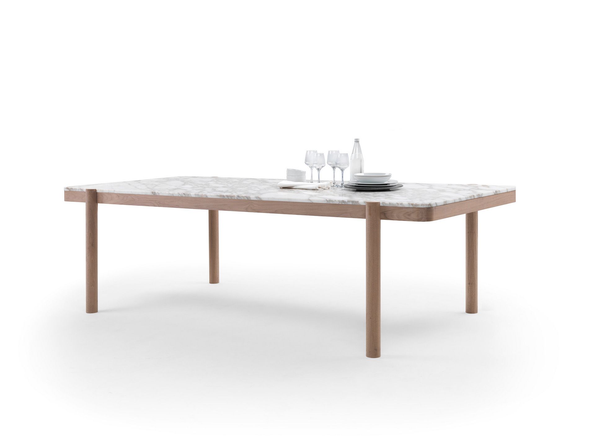 Деревянный прямоугольный стол с мраморной столешницей Flexform Gustav ARCH-00139139 - Вид №2