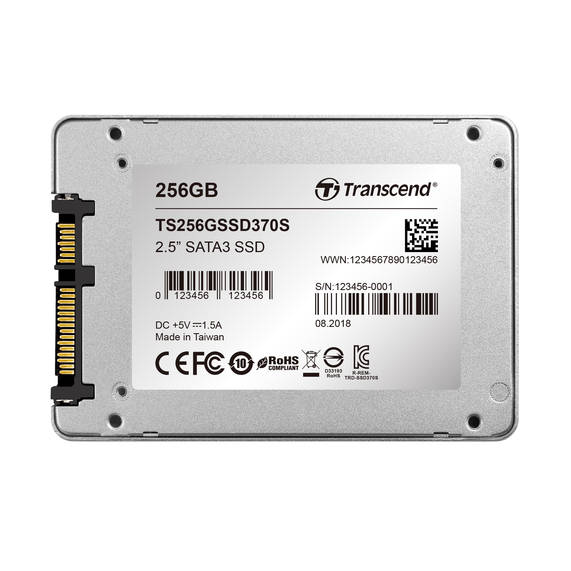 TS256GSSD370S 256gb ssd, 2.5", mlc, ts6500, 128mb ddr3, (advanced power shield, devsleep mode) new package Transcend Santreyd  - Вид №5